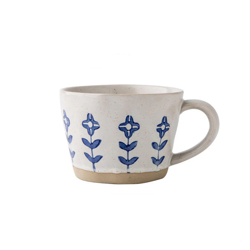 Ceramic Large Cup - Blue Flowers - Image 3
