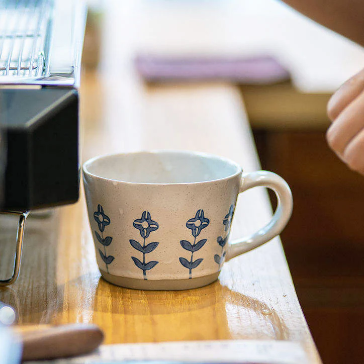 Ceramic Large Cup - Blue Flowers - Image 4