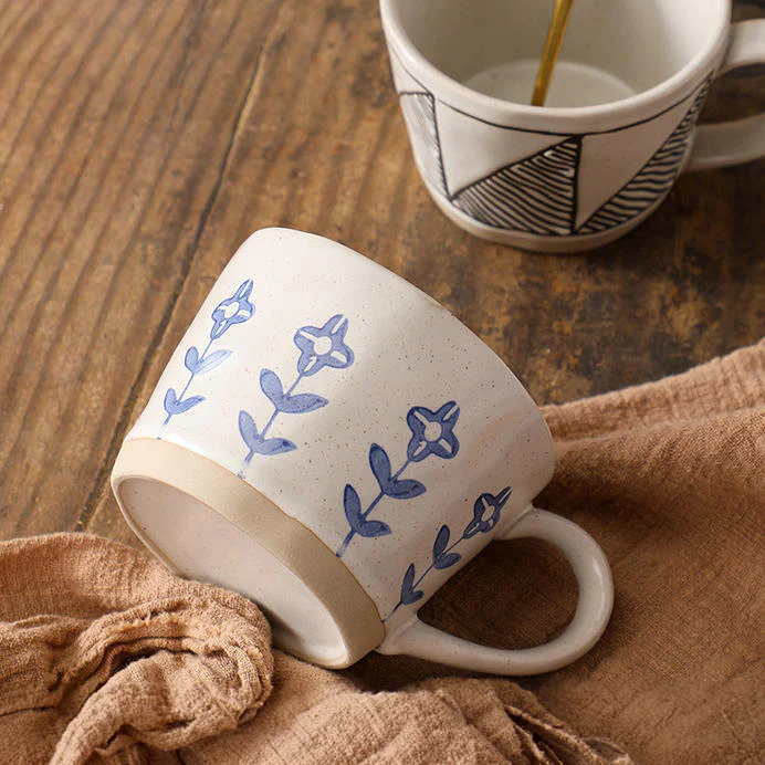 Ceramic Large Cup - Blue Flowers - Image 5