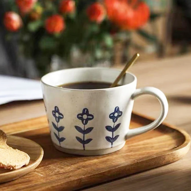 Ceramic Large Cup - Blue Flowers - Image 8