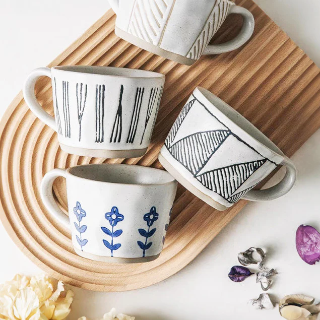 Ceramic Large Cup - Blue Flowers - Image 9