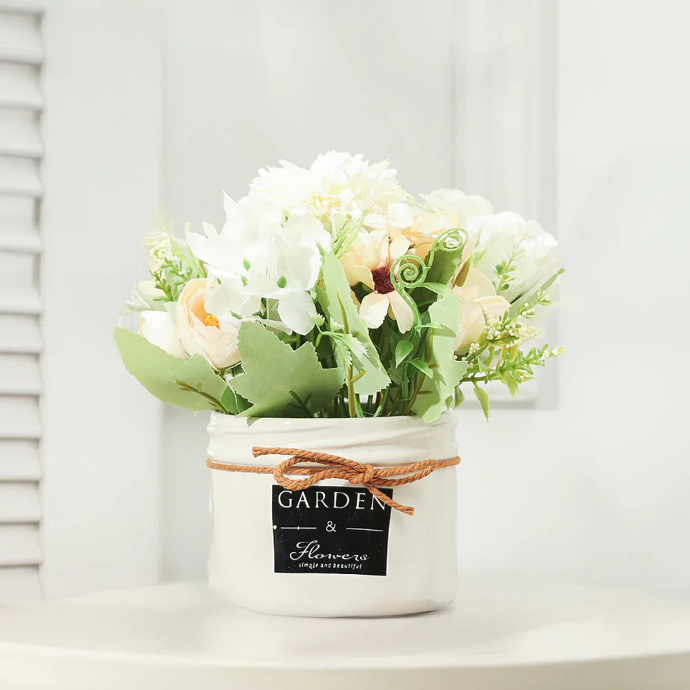 Ceramic Potted Planter Small - White Bunch - Image 4