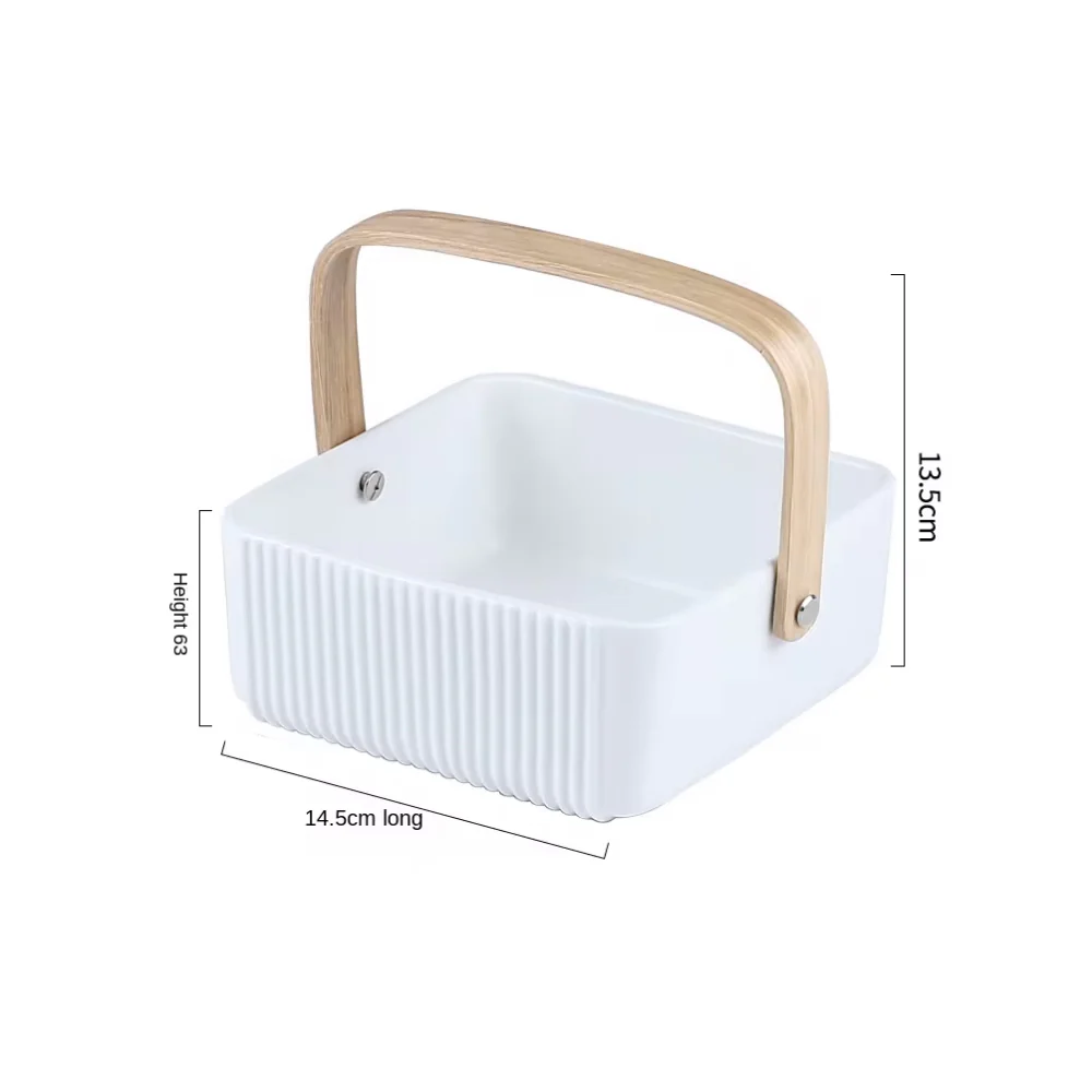 Ceramic Serving Basket With Handle Medium - White - Image 4