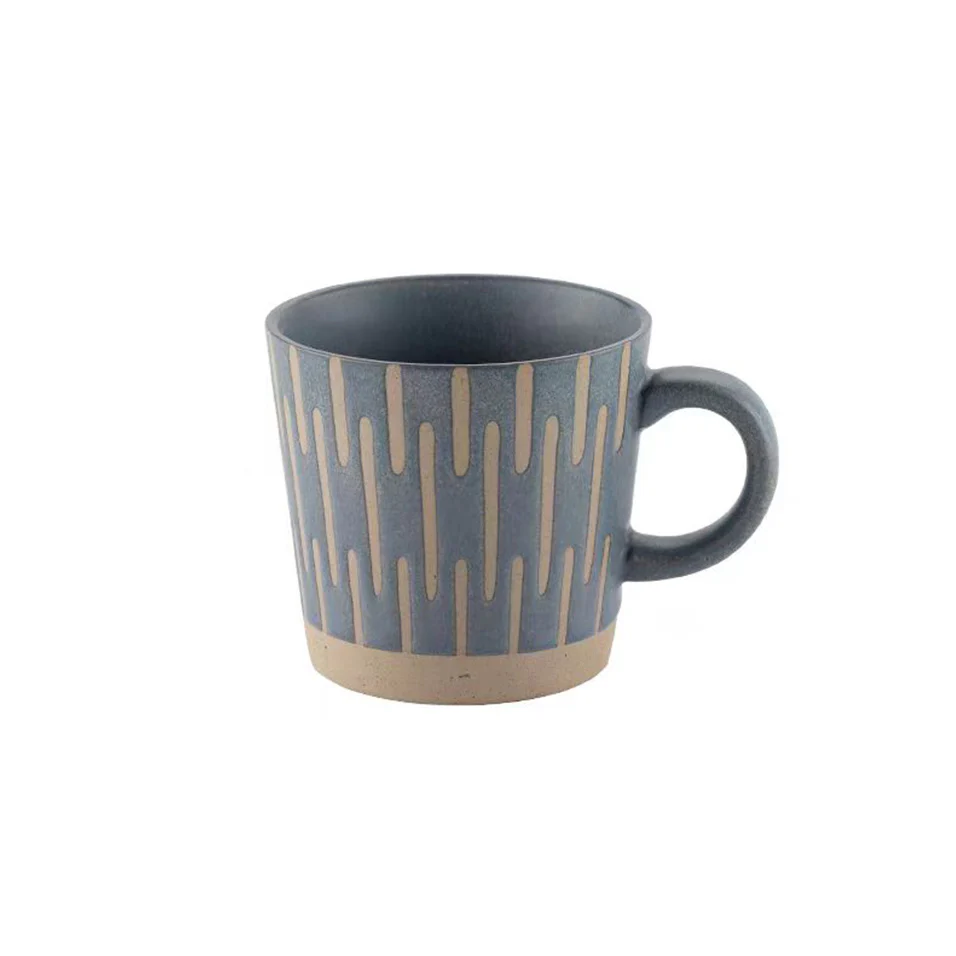 Ceramic Tapered Mug Lines - Rustic Blue - Image 3