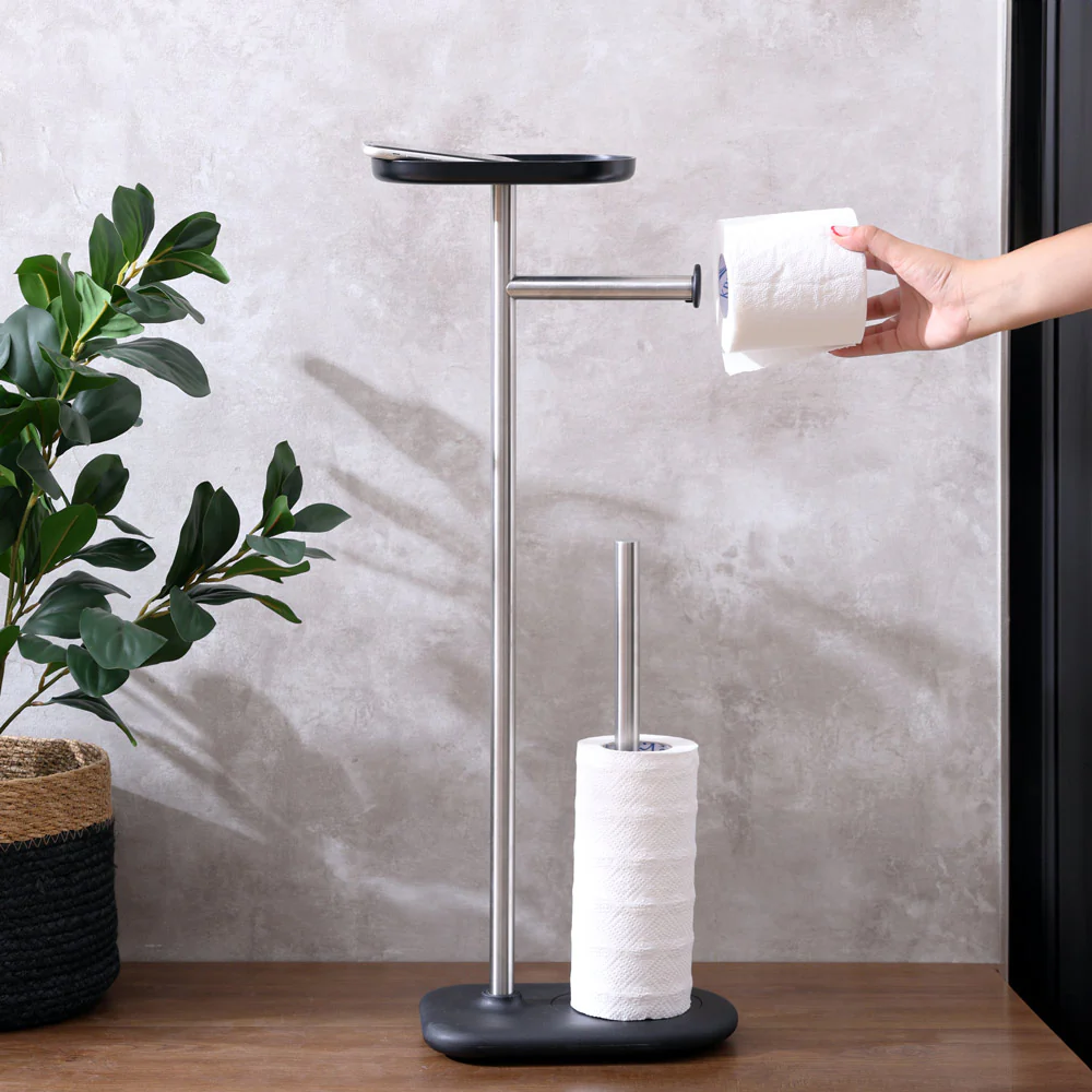 Ceres Toilet Roll Holder with Storage - Image 2