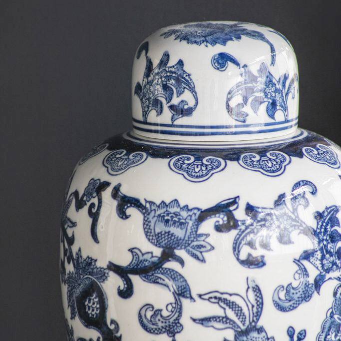 Chantilly Ginger Jar With Lid Medium - Blue Flowers - Image 6