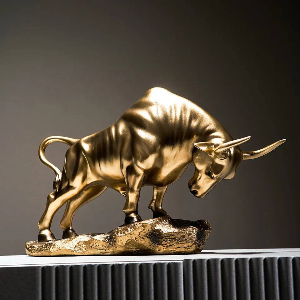 Charging Bull Decorative Sculpture Large - Gold