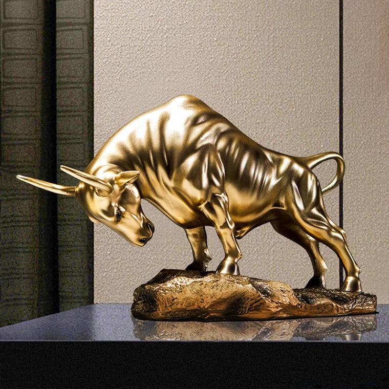 Charging Bull Decorative Sculpture Large - Gold - Image 2