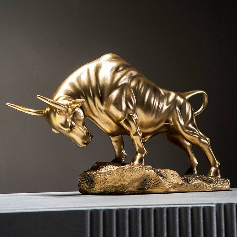 Charging Bull Decorative Sculpture Large - Gold - Image 3