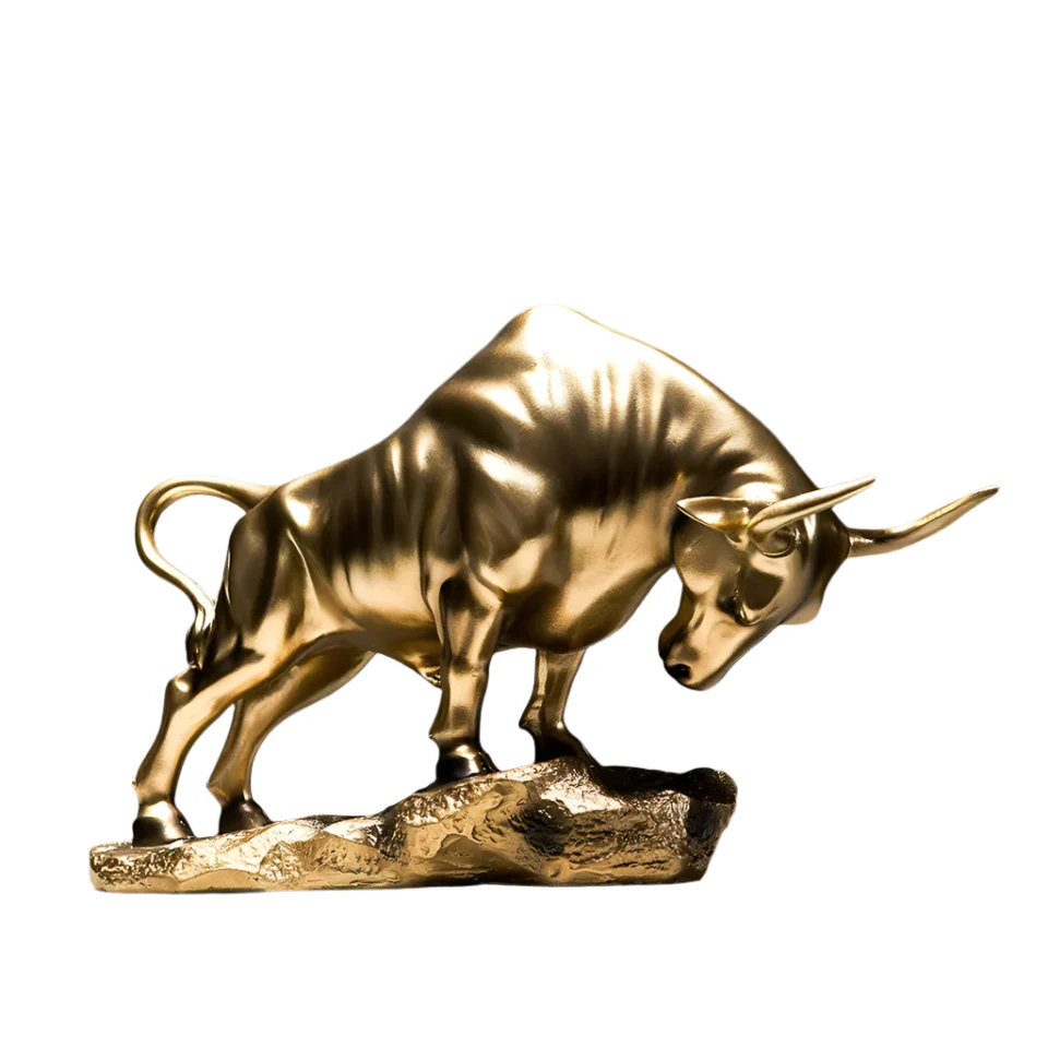 Charging Bull Decorative Sculpture Large - Gold - Image 4