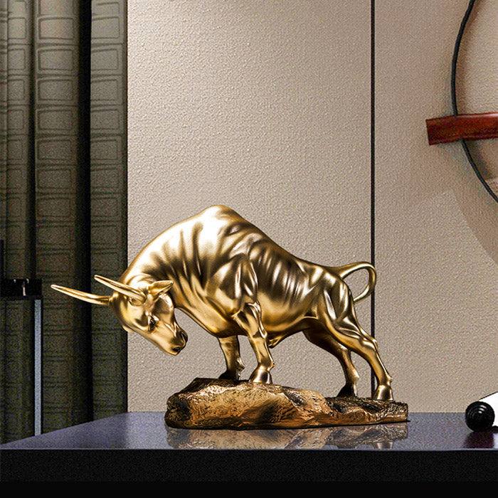 Charging Bull Decorative Sculpture Large - Gold - Image 5