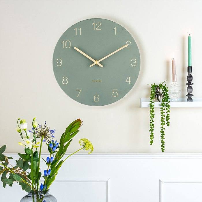 Charm Engraved Numbers Wall Clock 30cm - Jungle Green - Image 2