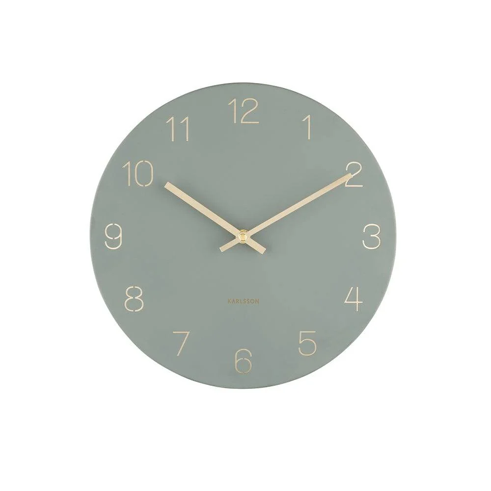 Charm Engraved Numbers Wall Clock 30cm - Jungle Green - Image 3