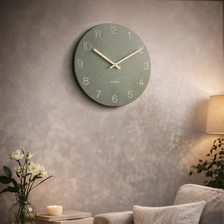 Charm Engraved Numbers Wall Clock 30cm - Jungle Green - Image 4