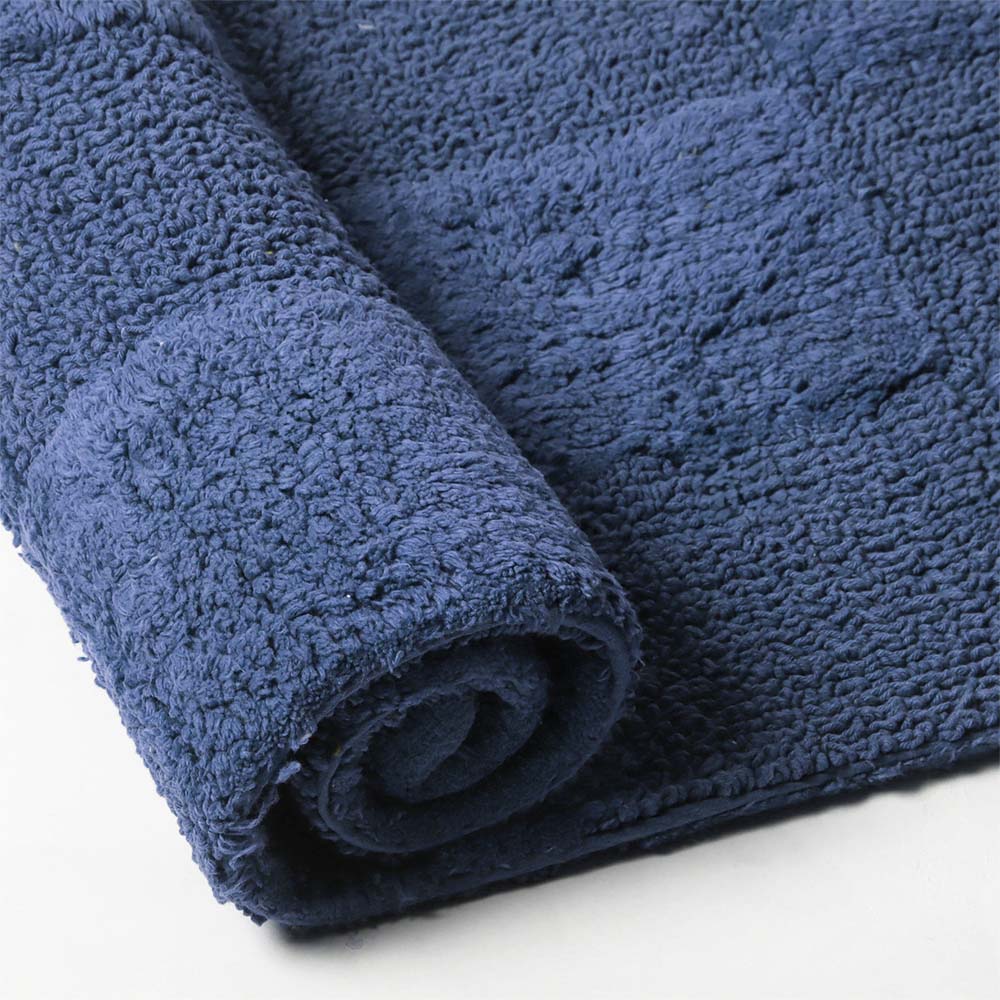 Checkered Reversible Tufted Bathmat - Azure Blue - Image 3