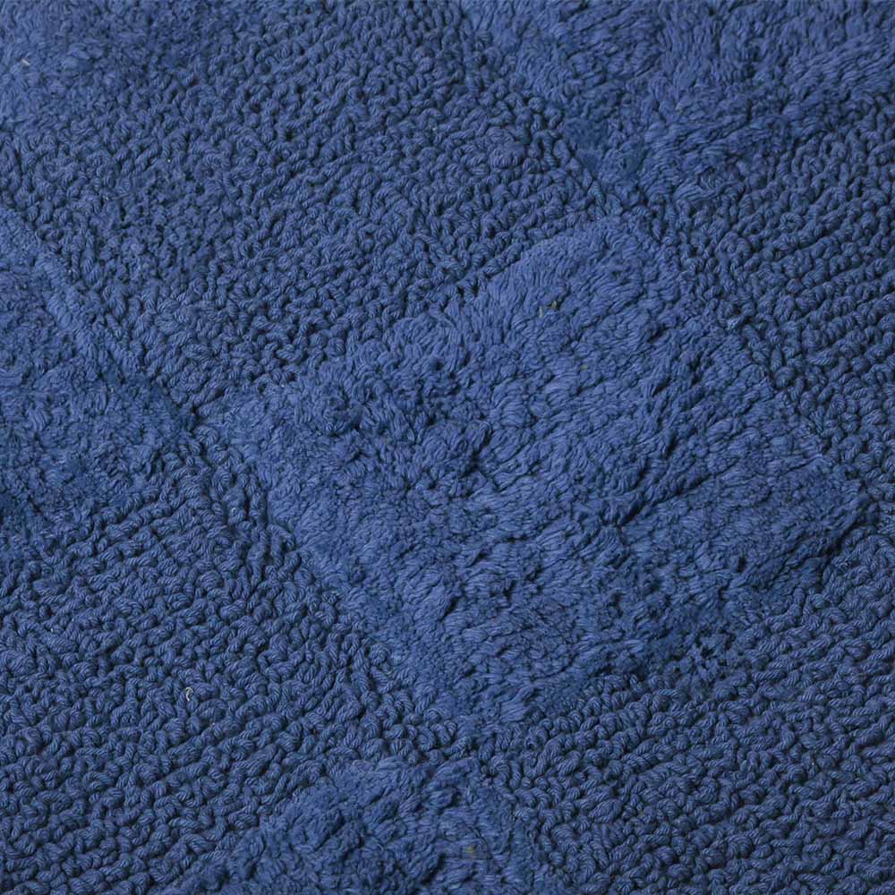 Checkered Reversible Tufted Bathmat - Azure Blue - Image 4