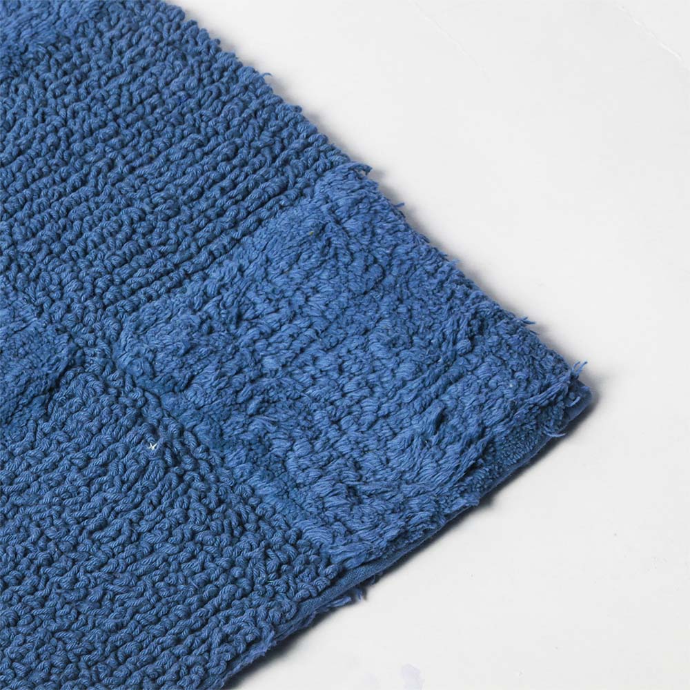 Checkered Reversible Tufted Bathmat - Azure Blue - Image 6