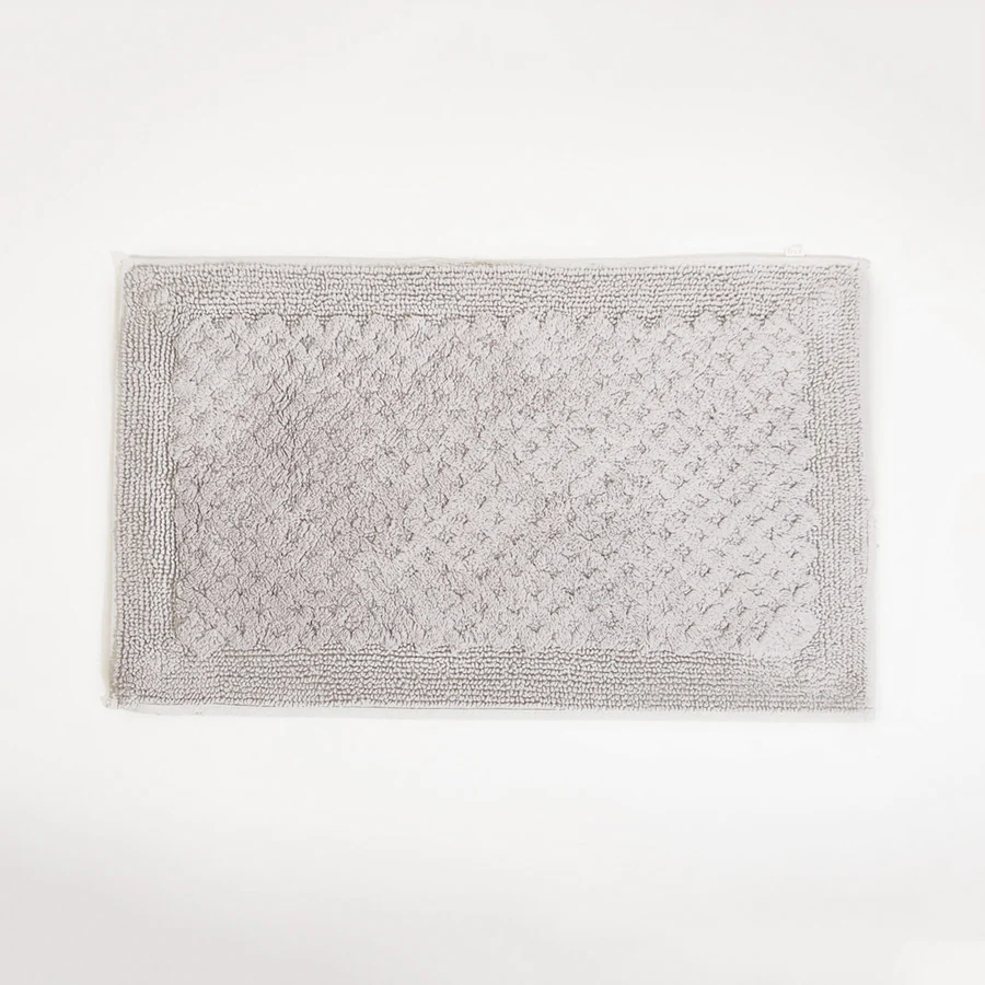 Checkered Tufted Bathmat - Light Grey - Image 5
