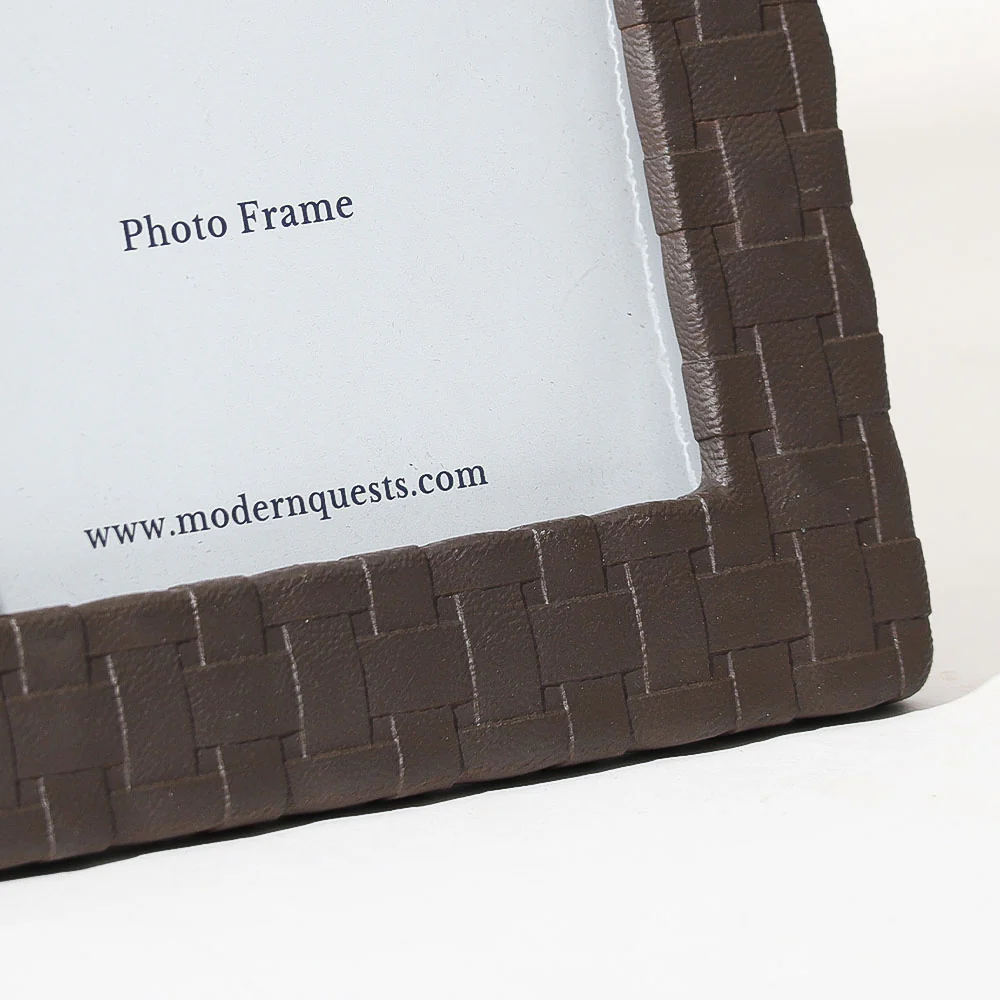 Checks Photo Frame Large - Bistre Brown - Image 5