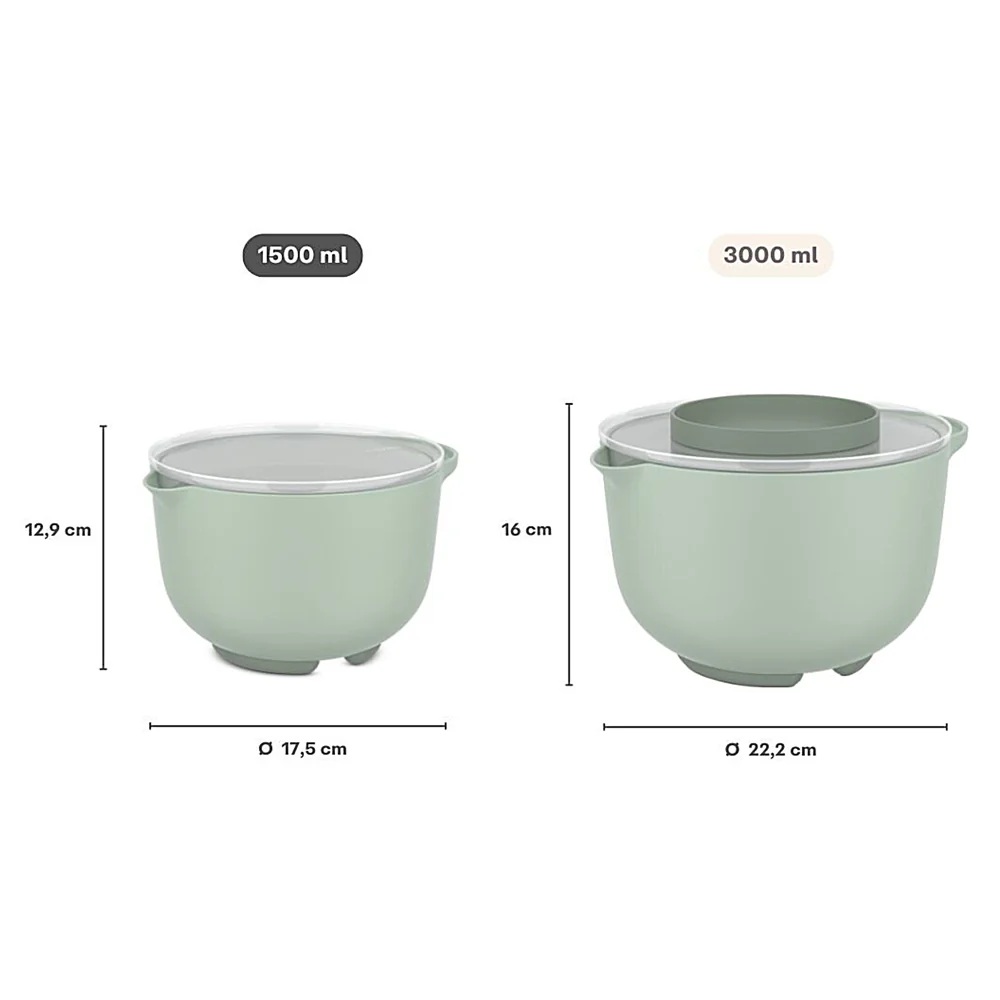 Chef It Mixing Bowl with Lid 1500ml - Nordic Sage - Image 8