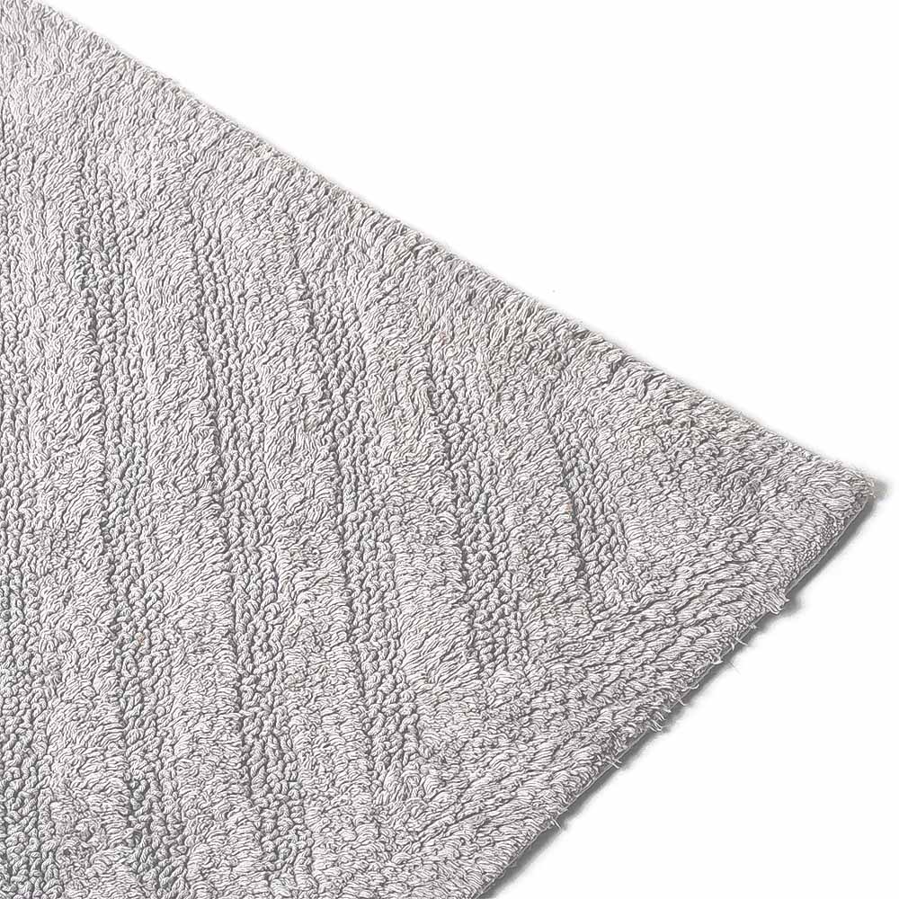 Chelsea Striped Reversible Tufted Bathmat - Light Grey - Image 3