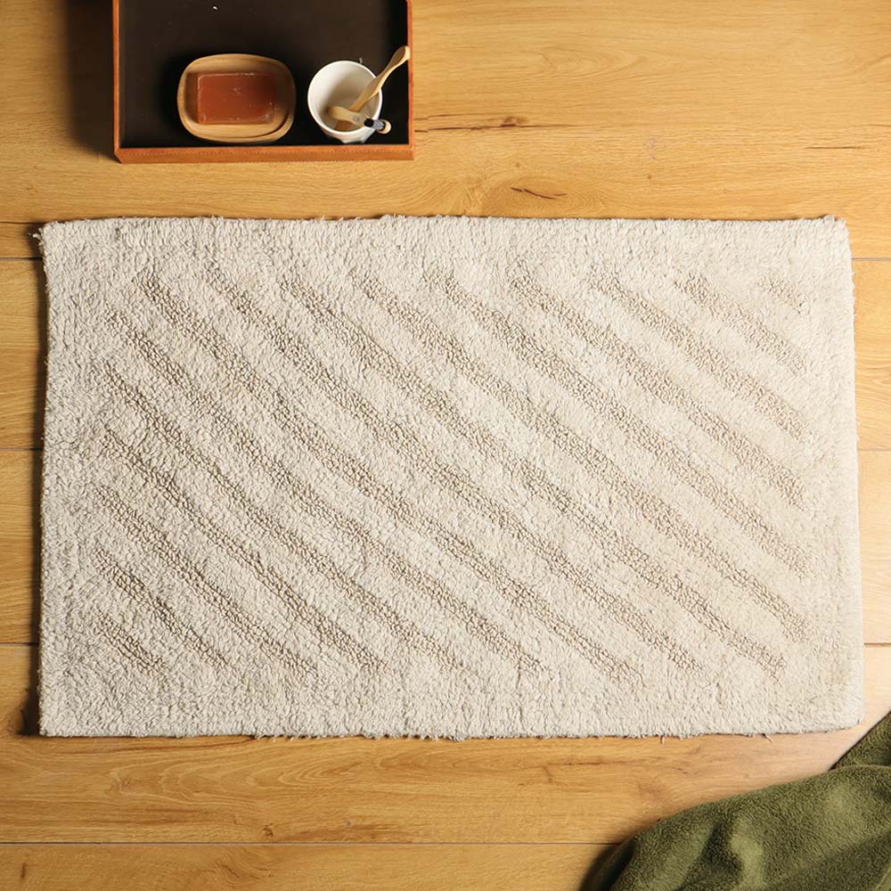 Chelsea Striped Reversible Tufted Bathmat - Taupe - Image 5