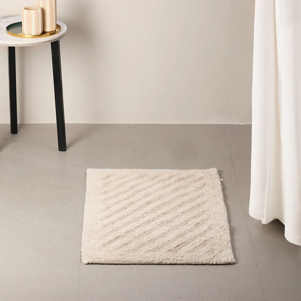 Chelsea Striped Reversible Tufted Bathmat - Taupe - Image 6