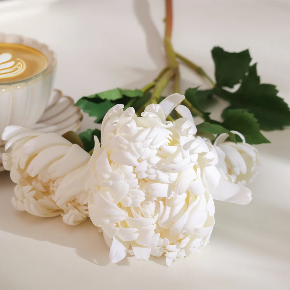 Chrysanthemums Faux Bunch - Ivory - Image 3