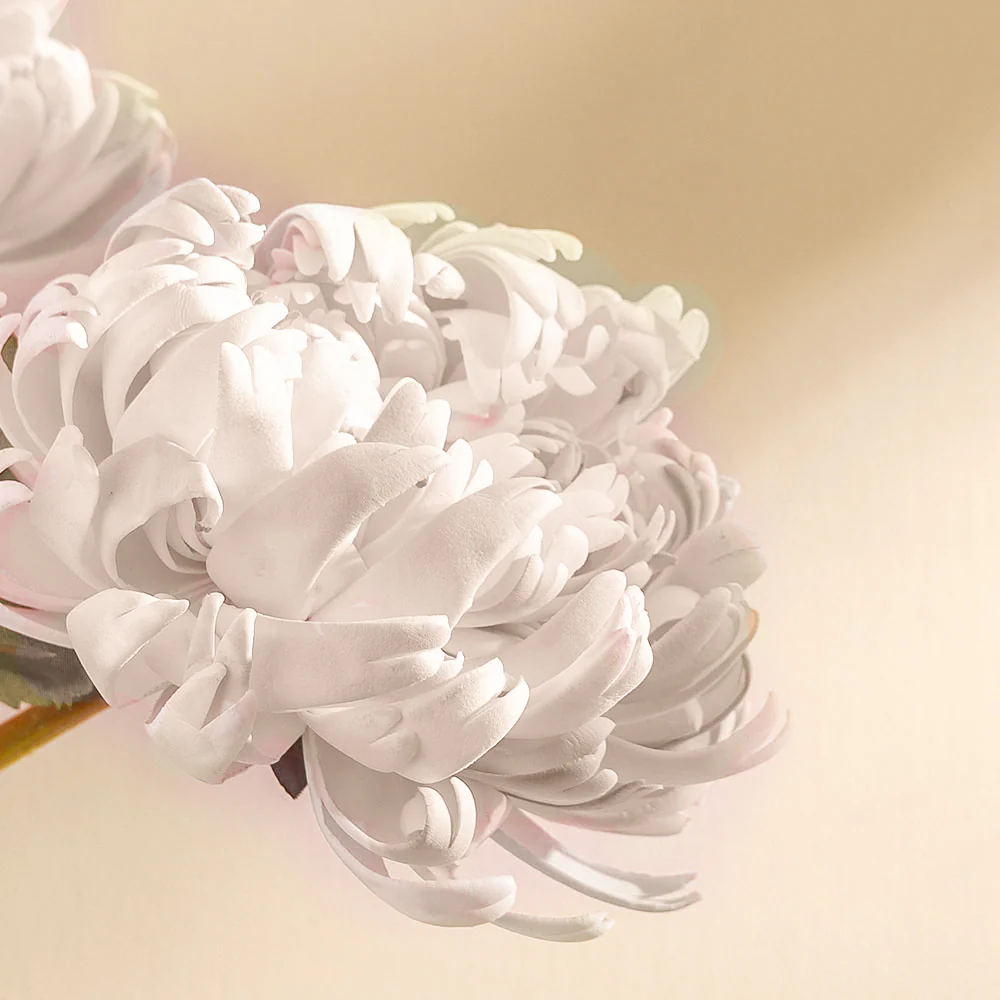 Chrysanthemums Faux Bunch - Ivory - Image 4
