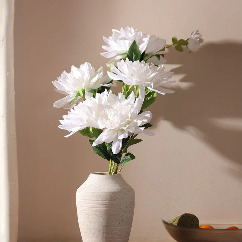 Chrysanthemums Faux Stem - White