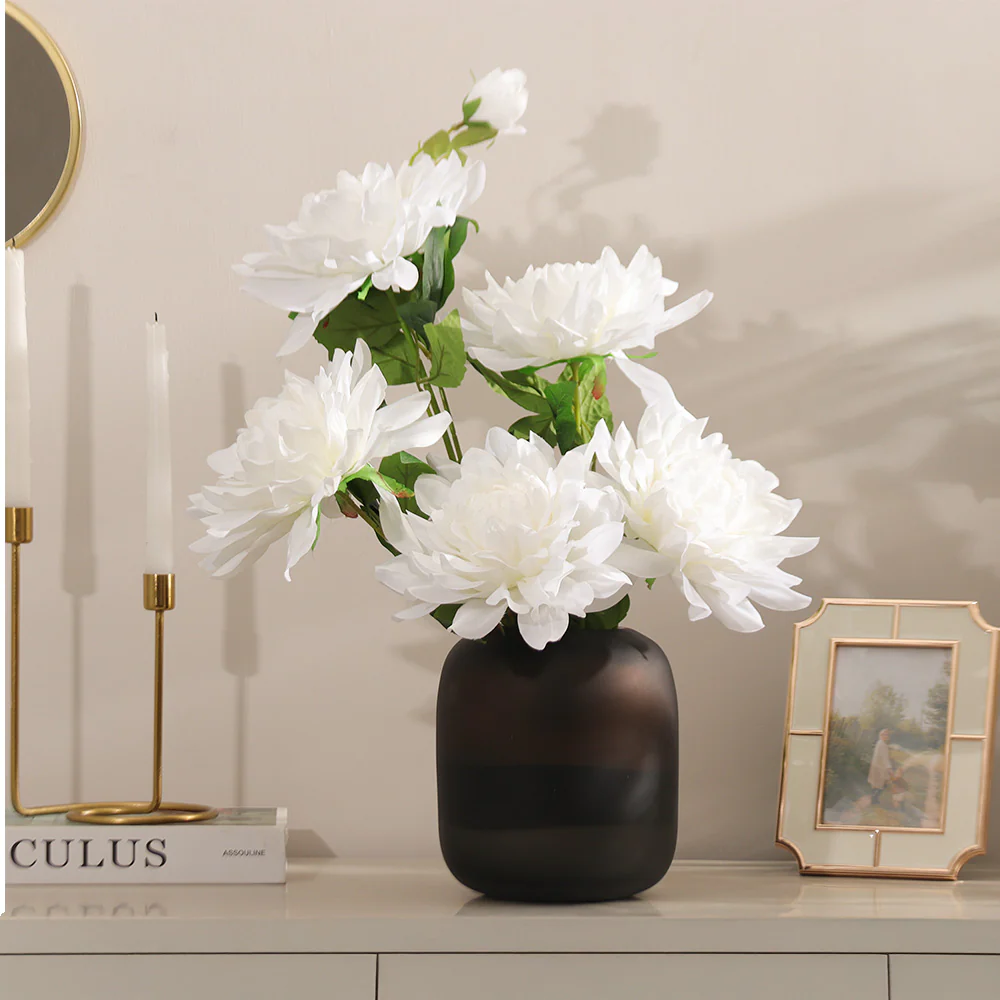 Chrysanthemums Faux Stem - White - Image 2