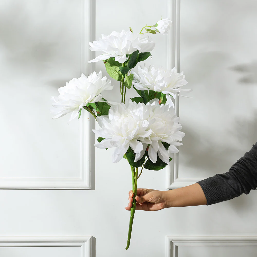 Chrysanthemums Faux Stem - White - Image 3