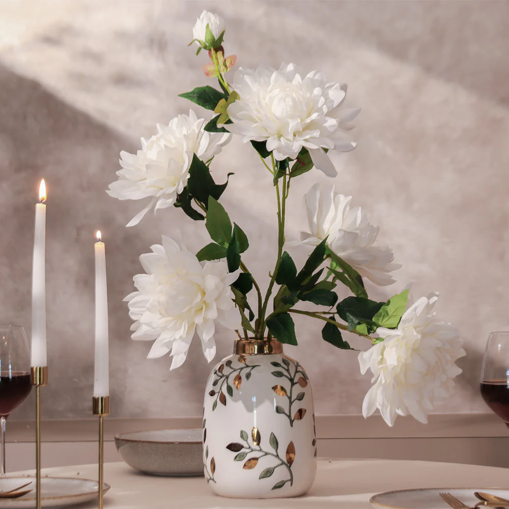 Chrysanthemums Faux Stem - White - Image 4