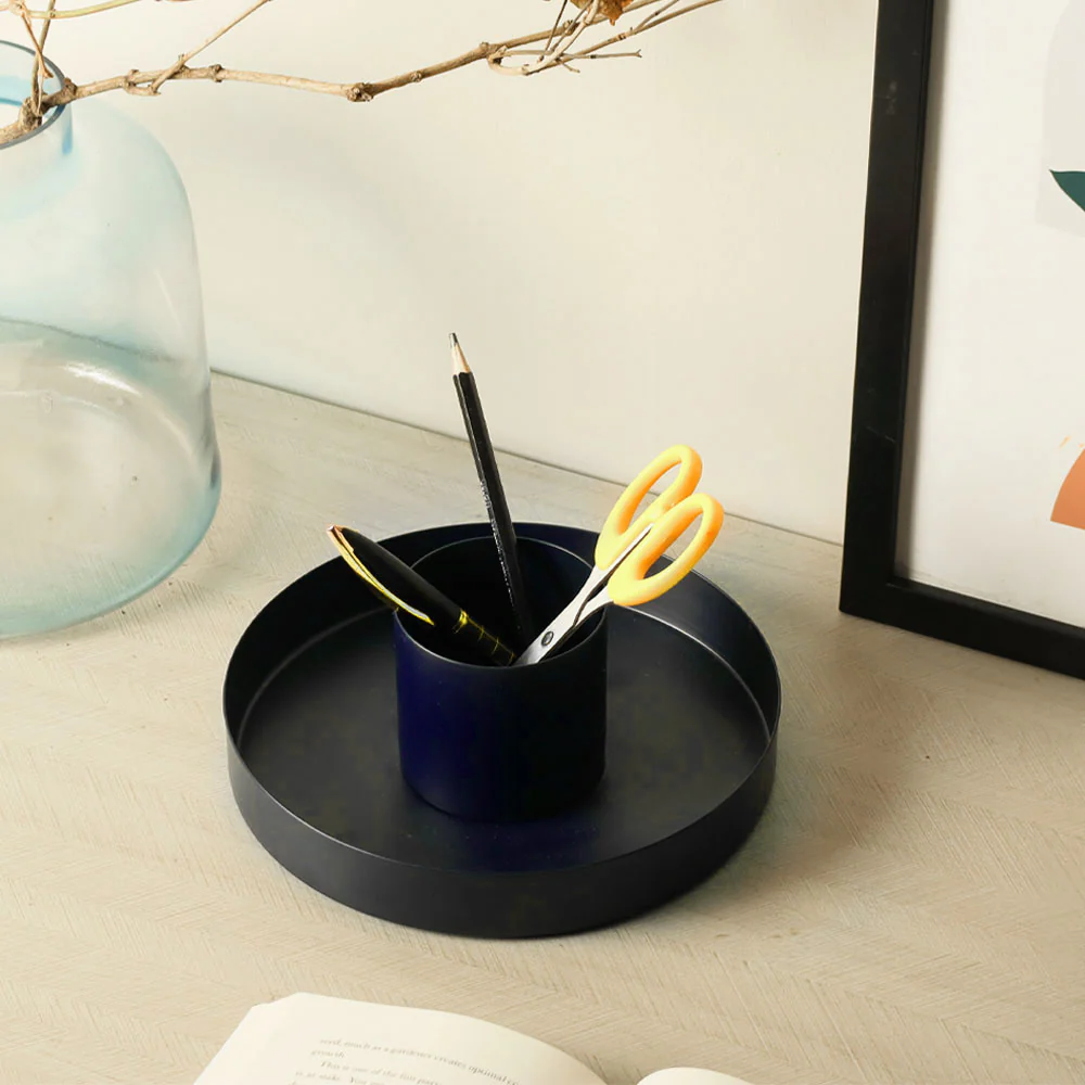 Circulo Metal Organizer with Holder - Ink Blue - Image 2