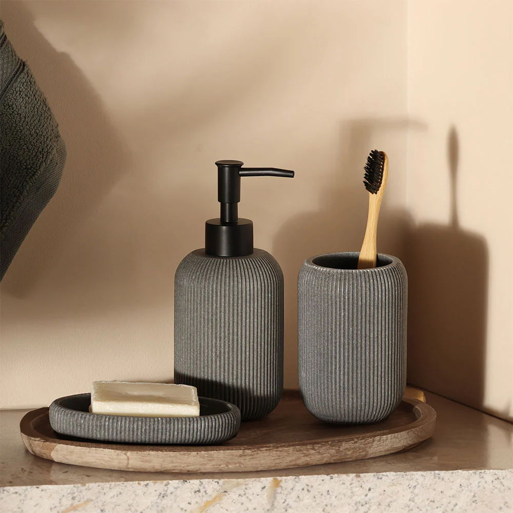 Ciro 3-Piece Bathroom Set - Speckled Grey - Image 2