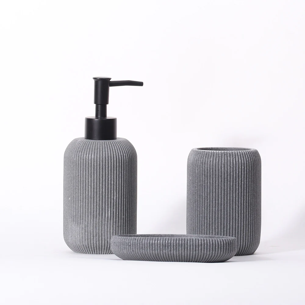Ciro 3-Piece Bathroom Set - Speckled Grey - Image 3