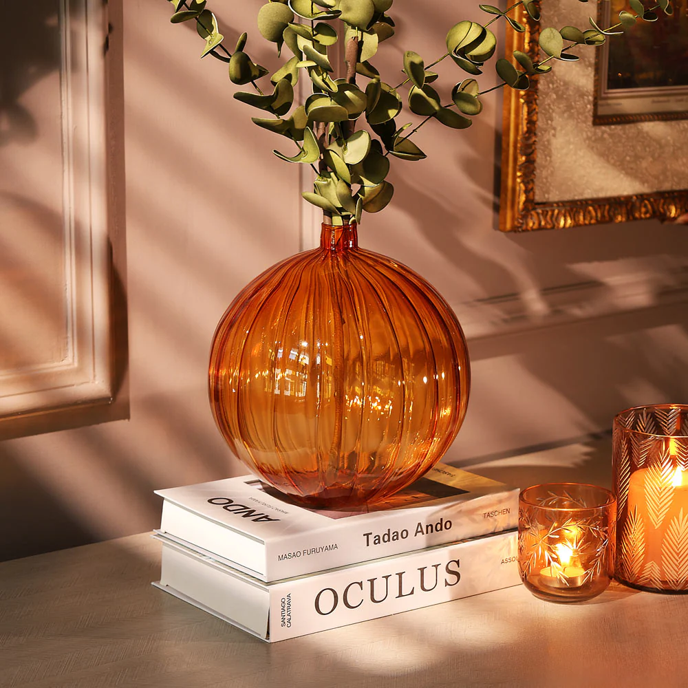 Cirque Round Glass Vase Medium - Mocha