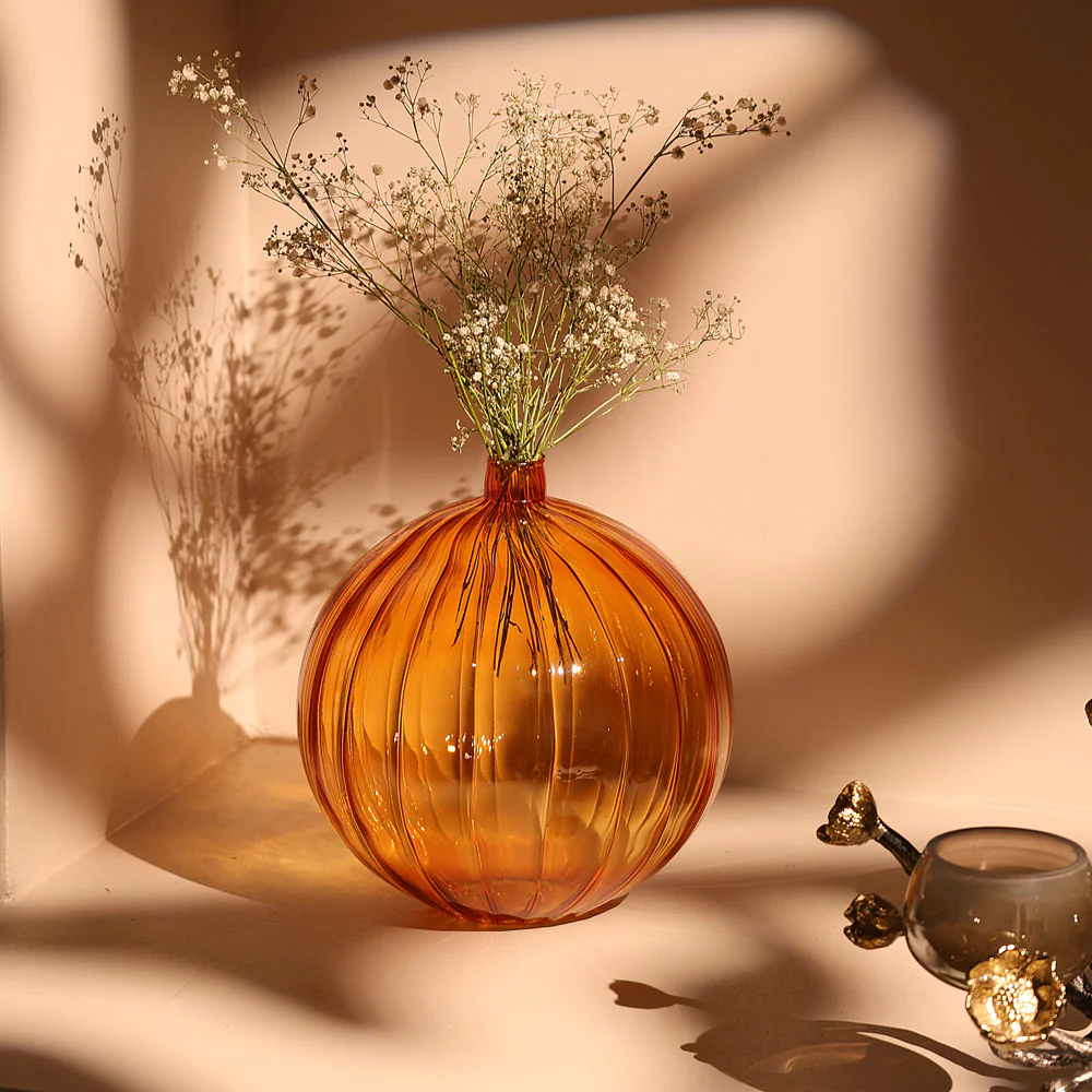 Cirque Round Glass Vase Medium - Mocha - Image 2