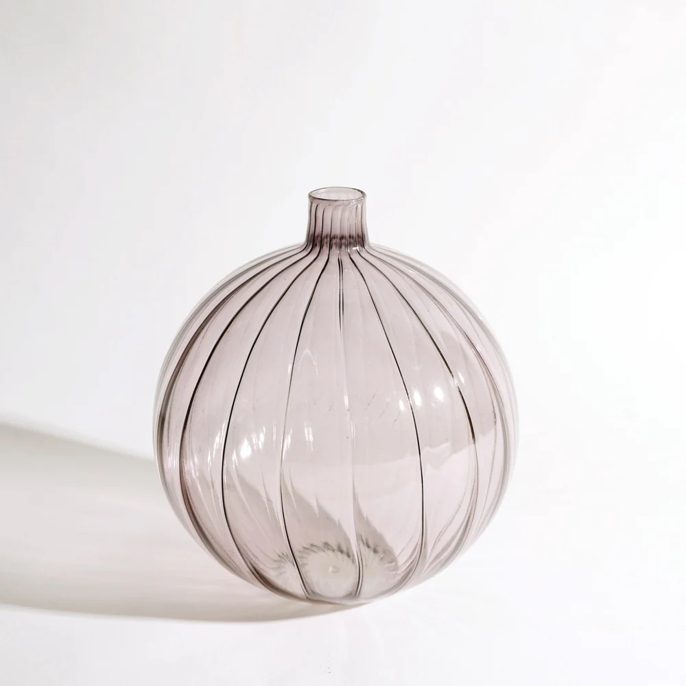 Cirque Round Glass Vase Medium - Smoke - Image 3