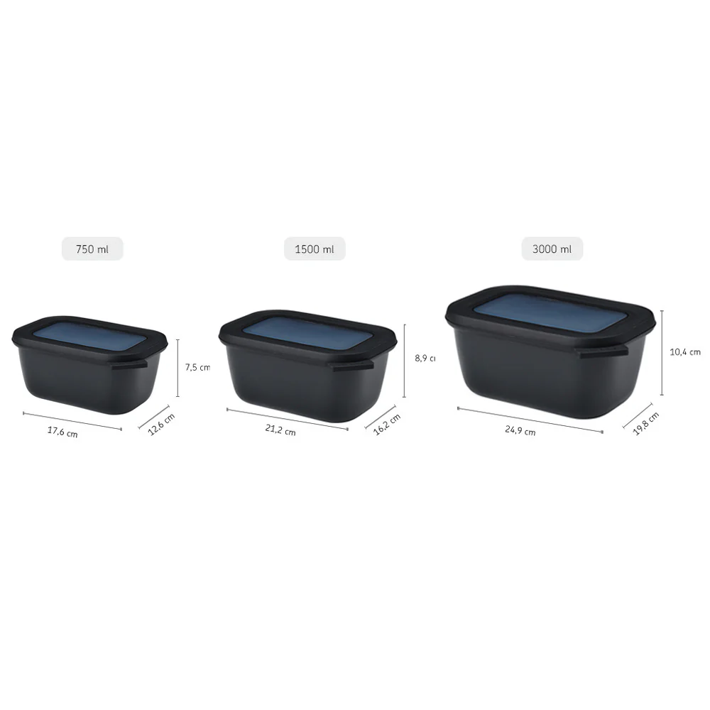 Cirqula Rectangular Storage Box 750ml - Nordic Black - Image 6