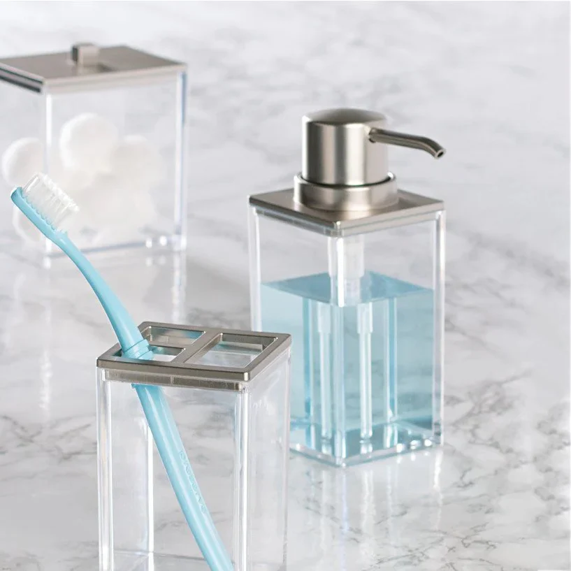Clarity Clear Soap Pump - Brushed Nickel - Image 2