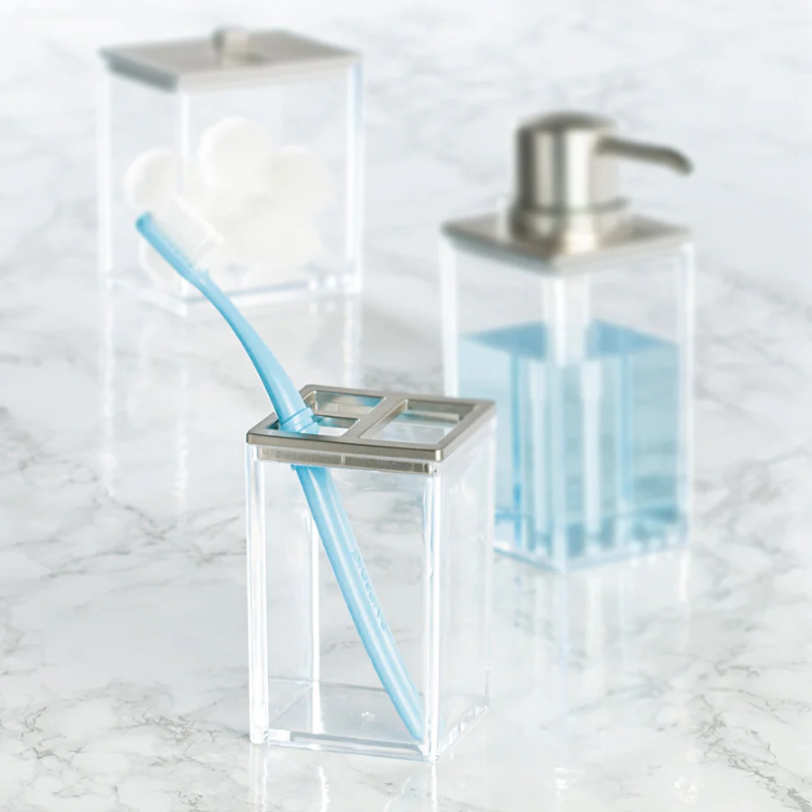 Clarity Toothbrush Tumbler - Brushed Nickel