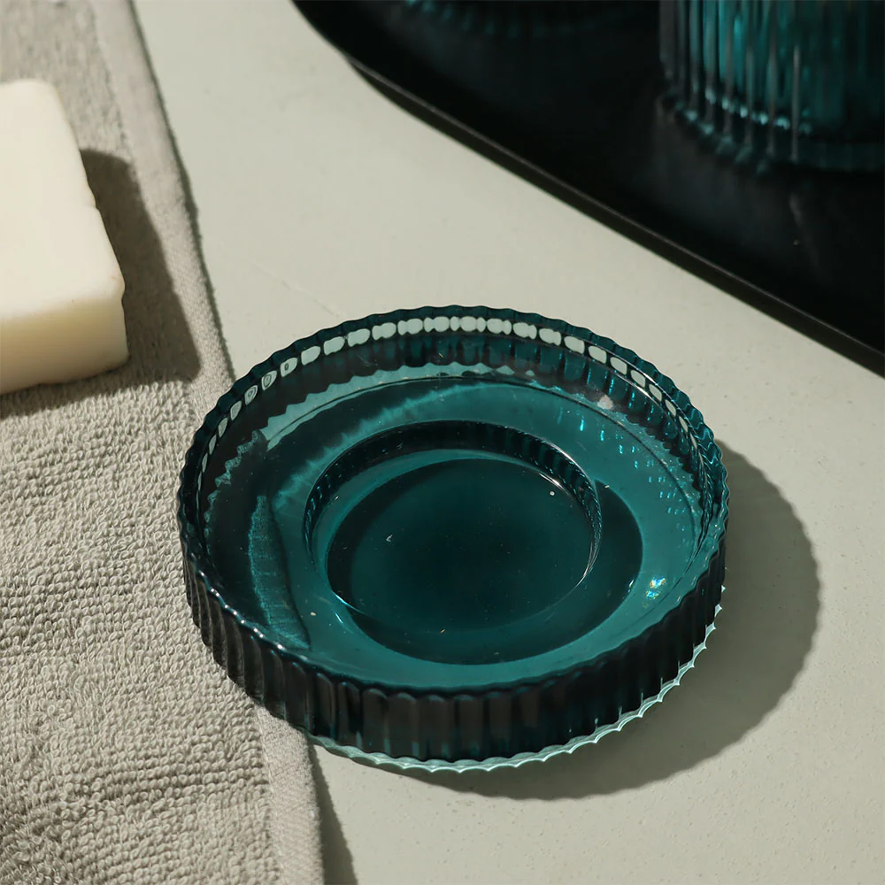 Claro 5-piece Glass Bathroom Set - Teal - Image 6