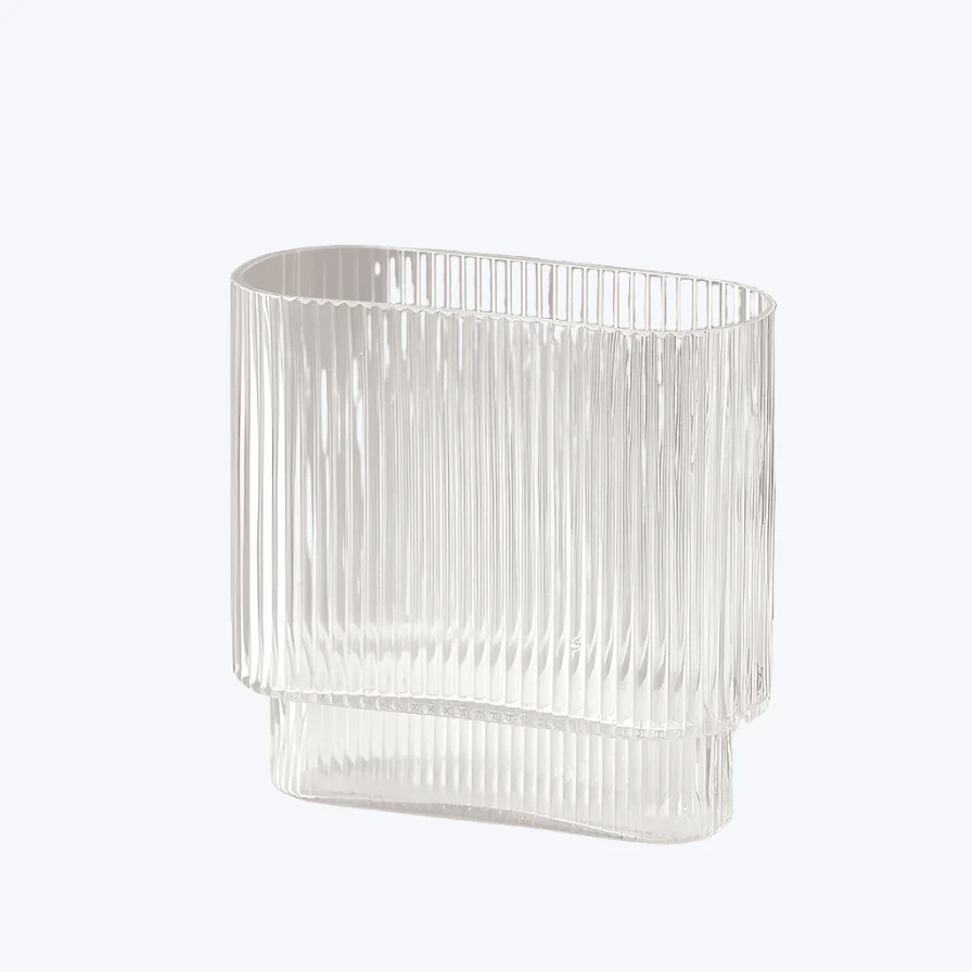 Clear Lines Rectangular Glass Vase - Image 3