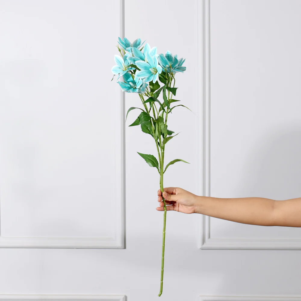 Clematis Faux Stem - Turquoise - Image 2