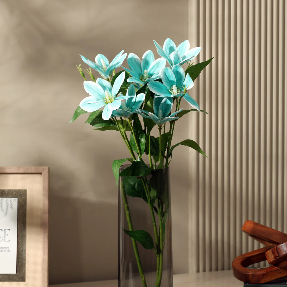 Clematis Faux Stem - Turquoise - Image 3