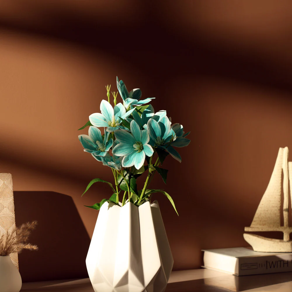 Clematis Faux Stem - Turquoise - Image 4