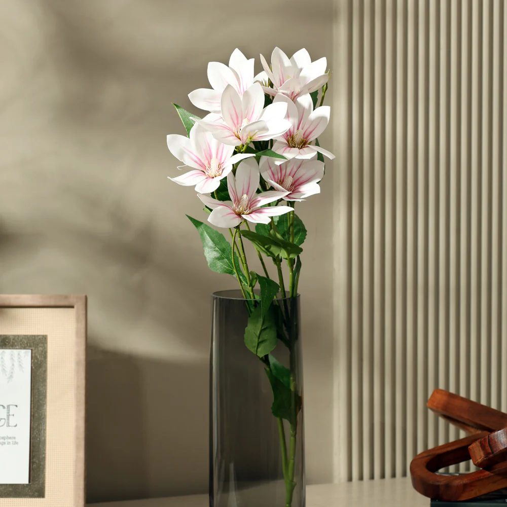 Clematis Faux Stem - White Pink - Image 3
