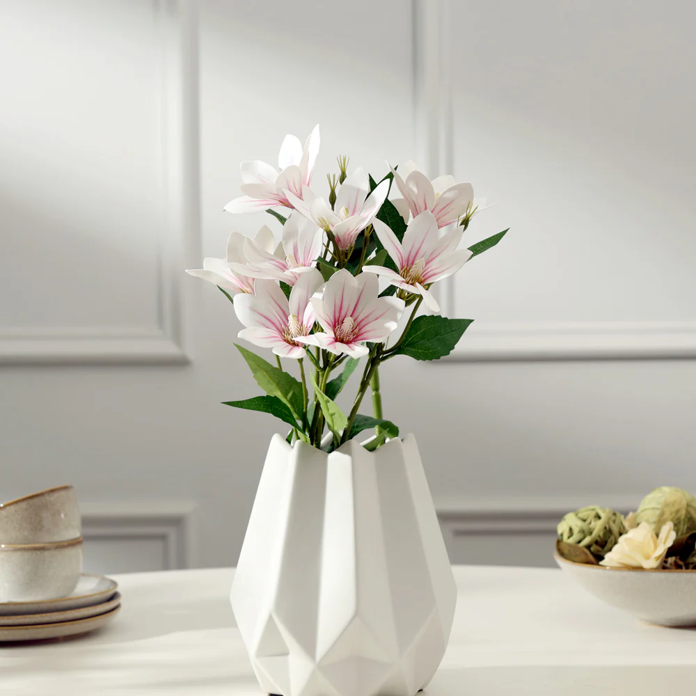Clematis Faux Stem - White Pink - Image 4