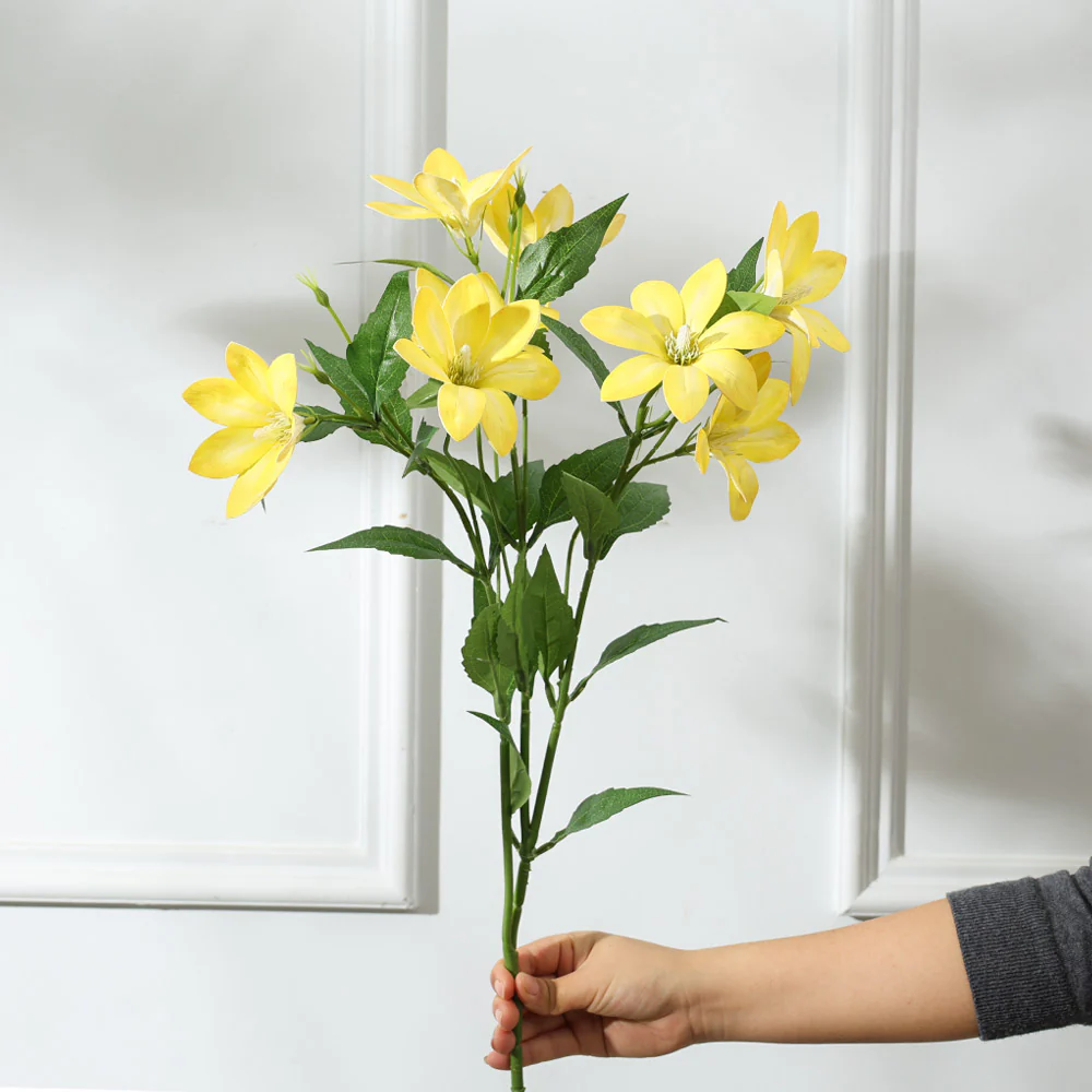 Clematis Faux Stem - Yellow White - Image 2
